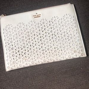 Kate Spade White Clutch with Cutout Design